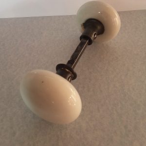 White Enamel Doorknob Set