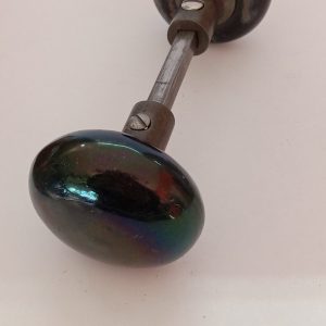 Black Enamel Doorknob Set