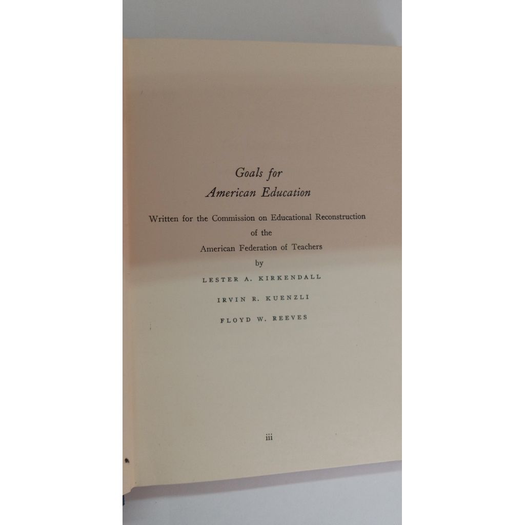 Floyd Reeves Goals For American Education » Book